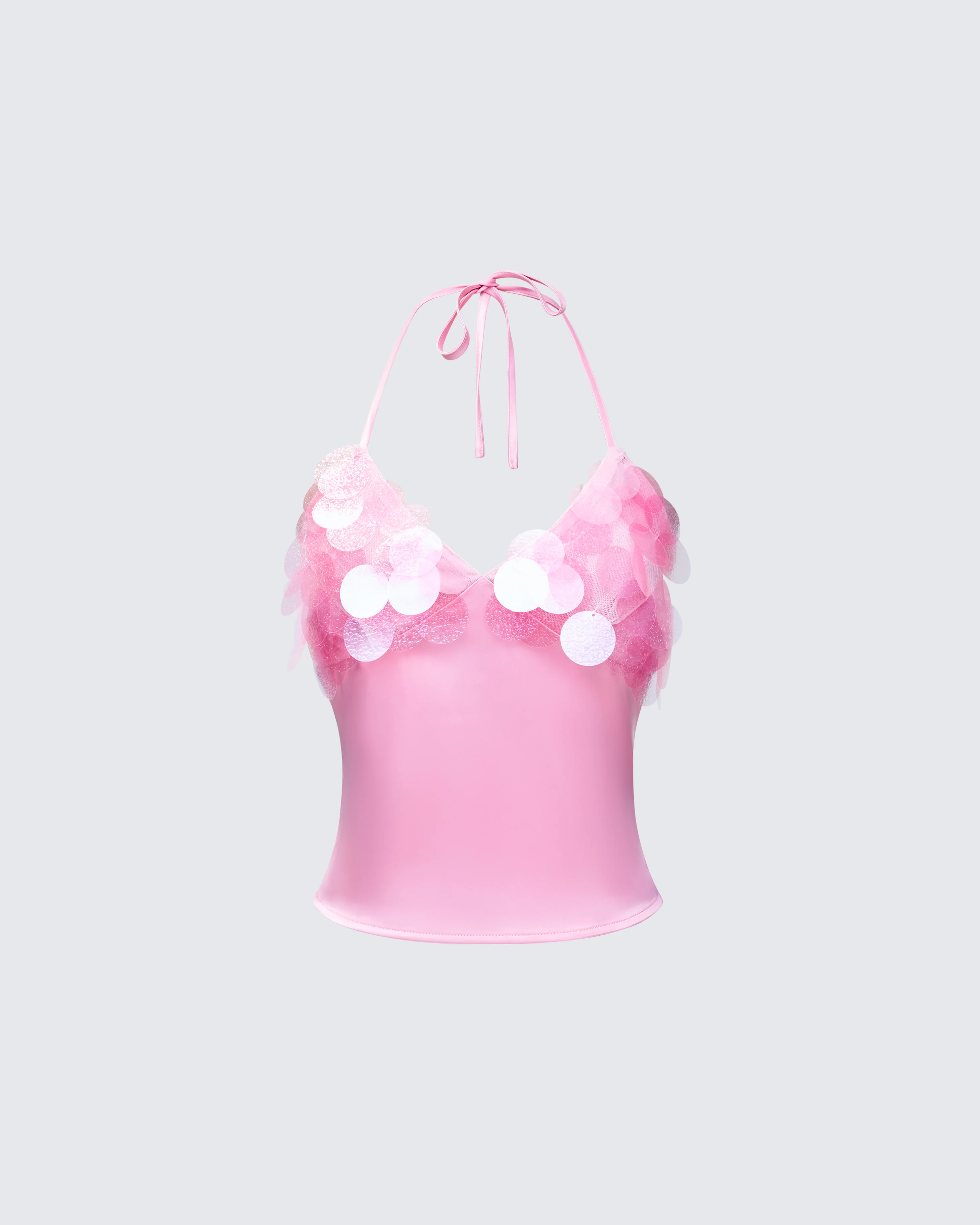 Pearle Pink Disc Sequin Cami Top - FINESSE