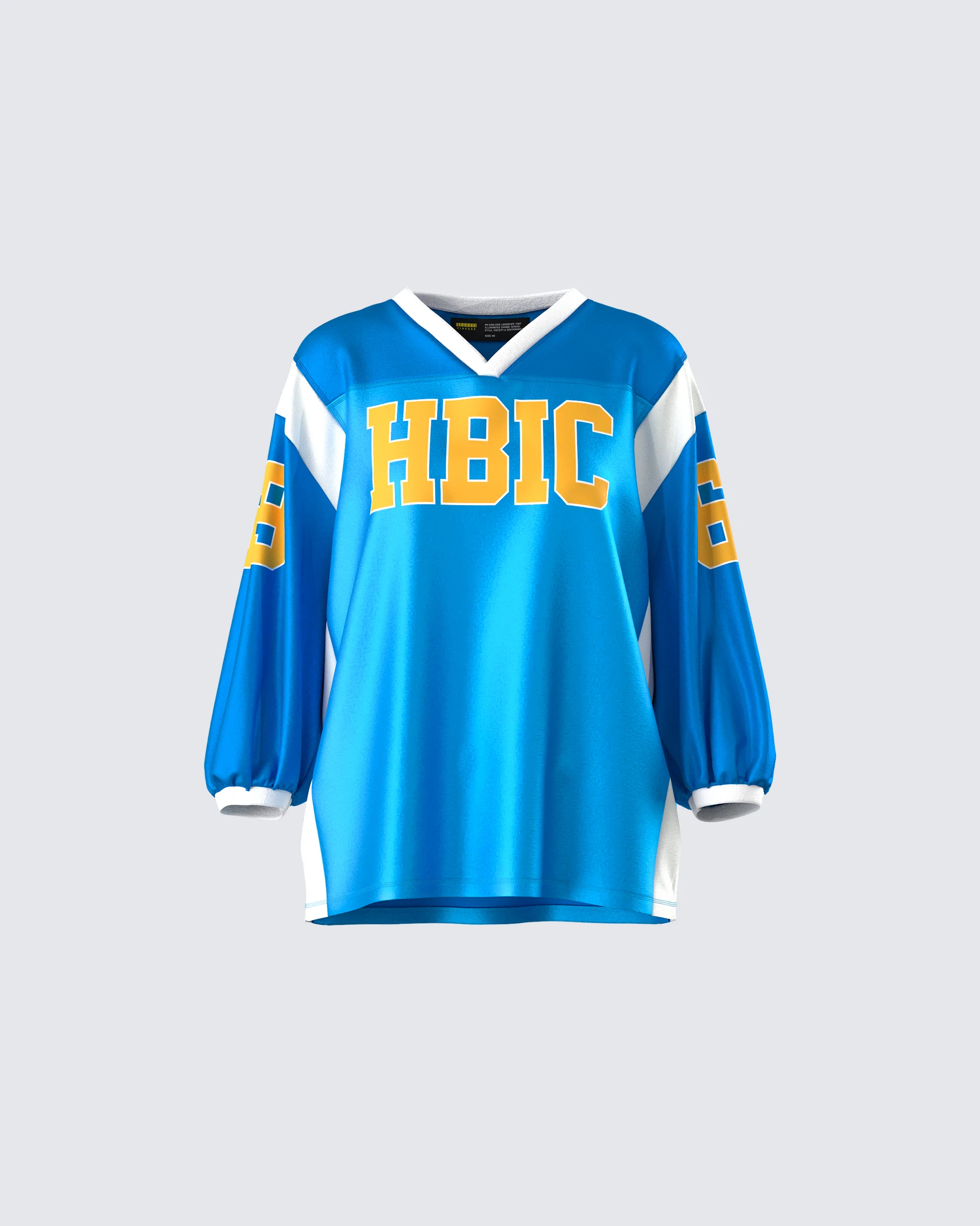 Bea Blue Graphic Sports Jersey Top - FINESSE